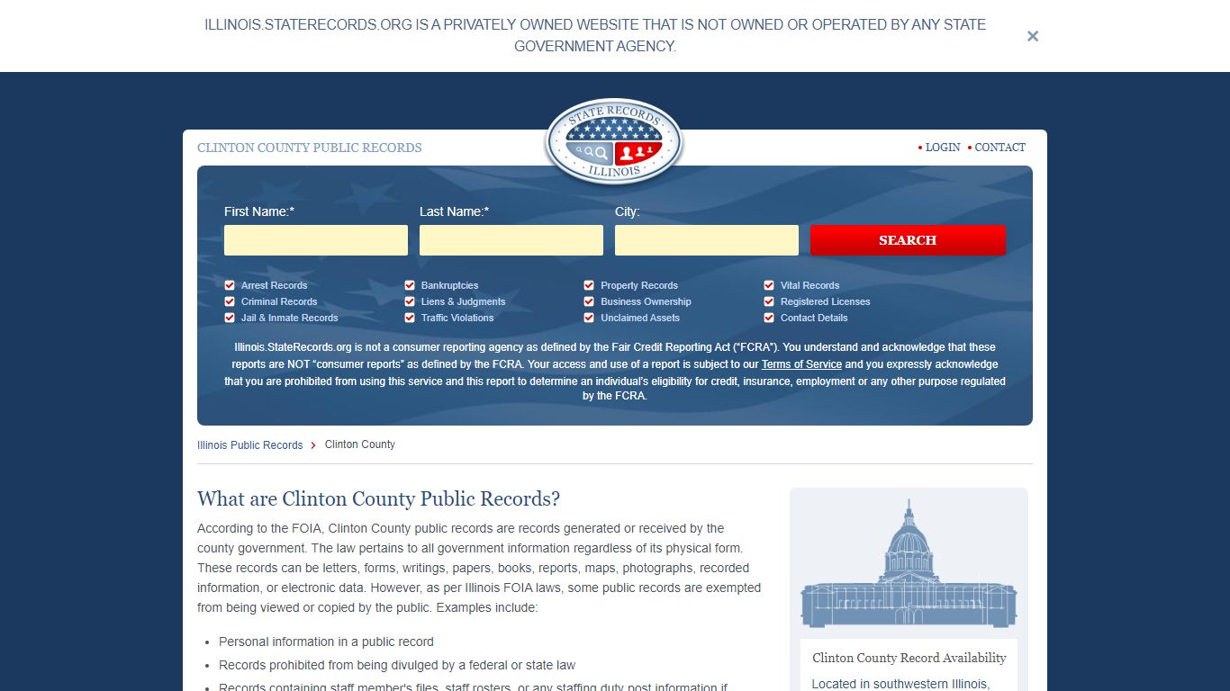 Clinton County Arrest, Court, and Public Records | StateRecords.org